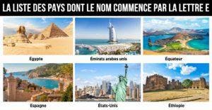 Pays en E : La liste des pays dont le nom commence par la lettre E