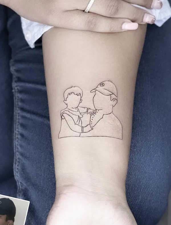 Tatouage père et fils sur l’avant bras