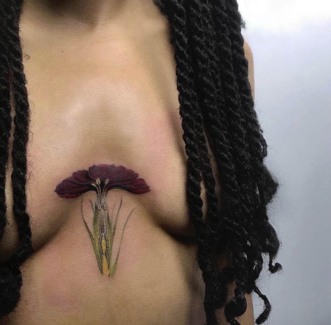 Tatouage de la fleur de dianthus