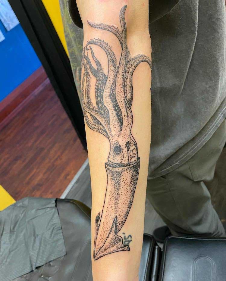 Tatouage d'avant-bras de Kraken 