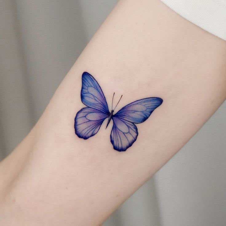 Tatouage papillon en couleur 