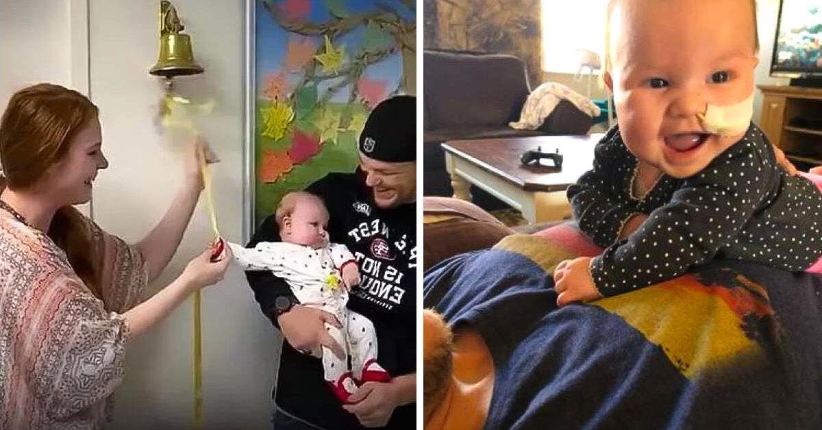 Un bébé de 5 mois a gagné la bataille contre le cancer et a sonné la cloche de la victoire
