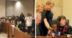 Un garçon de cinq ans a invité toute sa classe de maternelle à sa cérémonie d'adoption