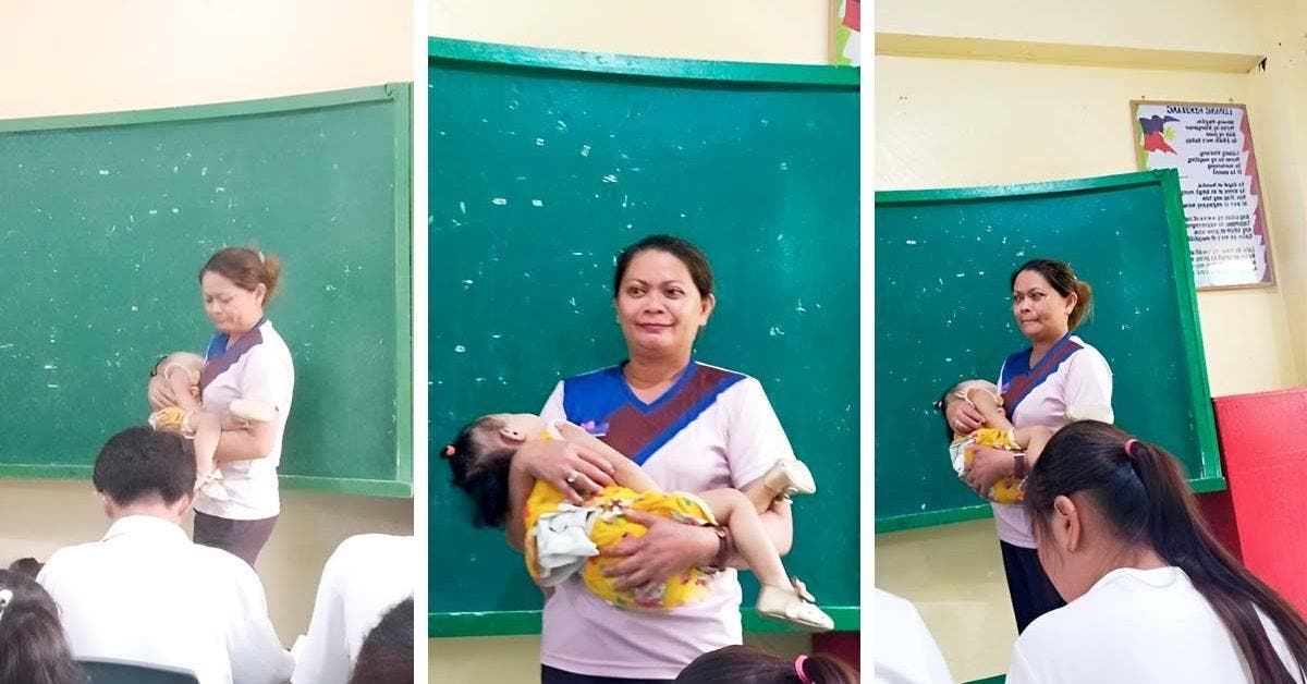 Une enseignante au grand cœur prend soin du bébé d'une élève pour lui permettre de suivre les cours