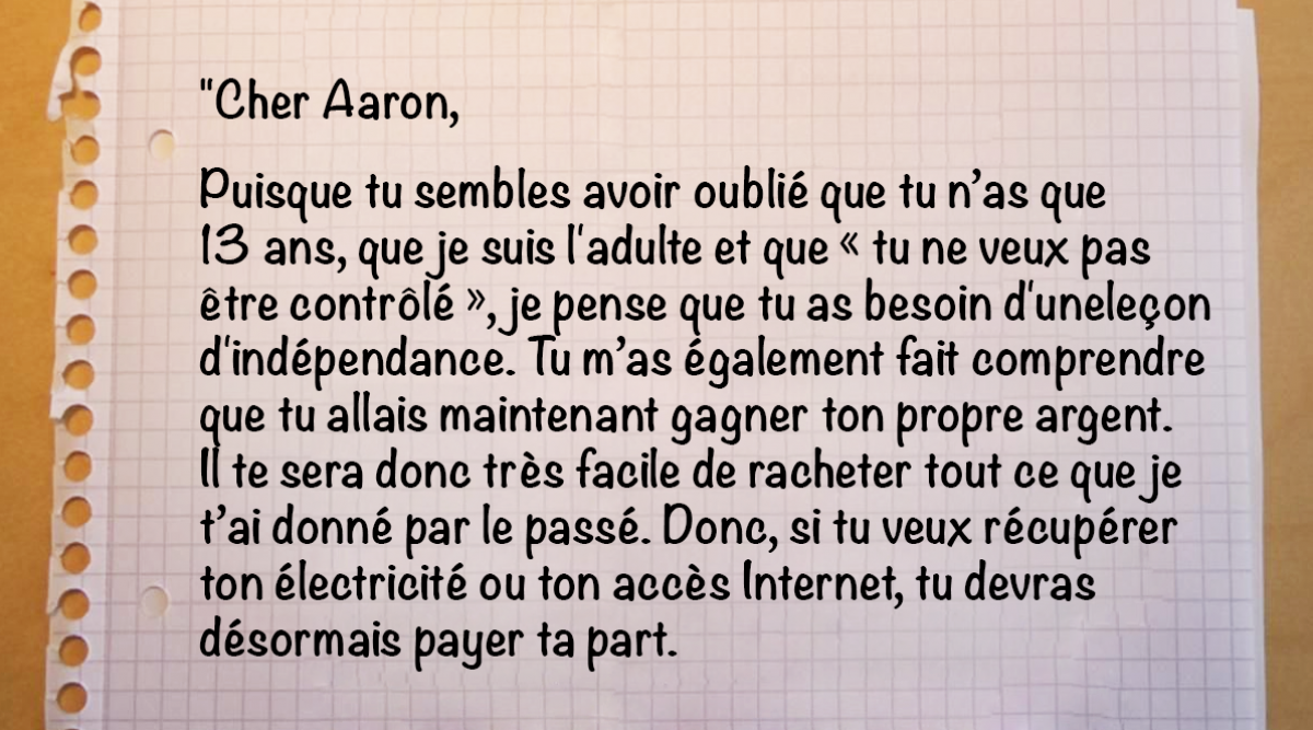 lettre d une mère à son fils en conflit